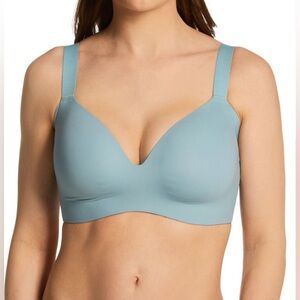 NWT Le Mystère Smooth Shape 360 Smoother Wireless Bra Misty Blue Size 32DDD/F